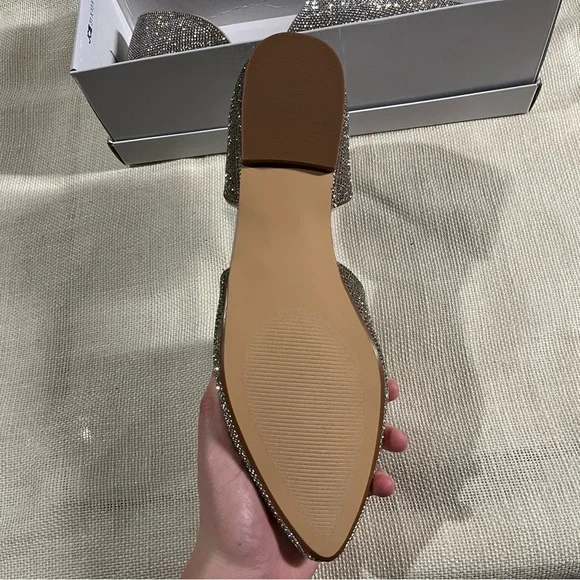 Steve Madden Talent-R Silver Rhinestone Flats, NIB - Picture 5 of 9